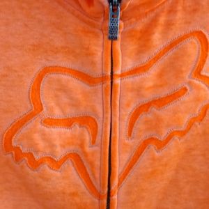 Fox Zip up hoodie Size Medium, Orange